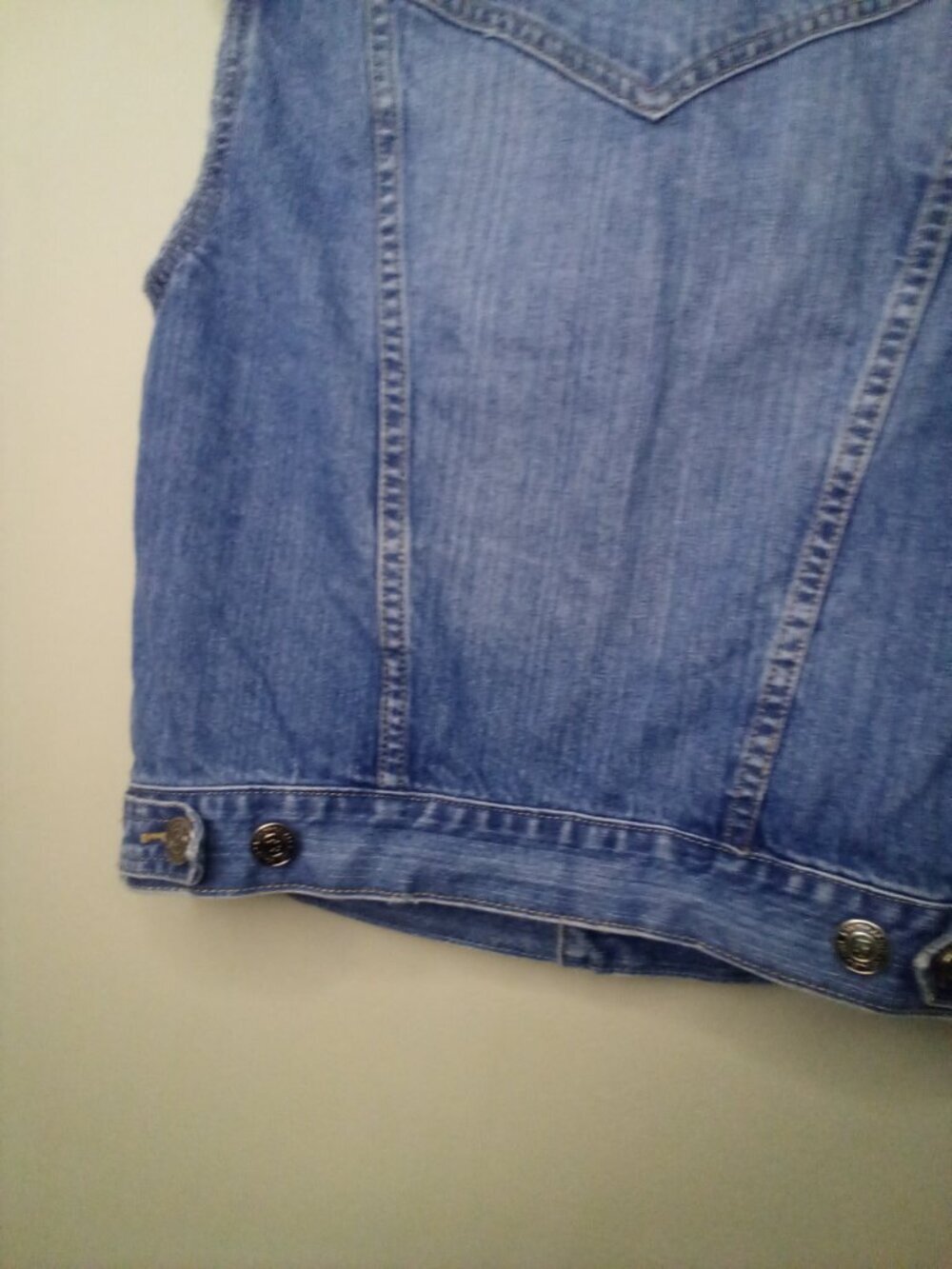 Aeropostale Denim Vest Women L Button Up Sleeveless Jacket Y2K Blue - Picture 13 of 14